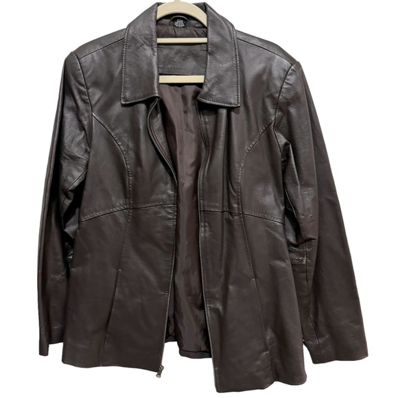 Jacqueline Ferrar - genuine Leather jacket - Brown - size Small - Vintage! - Picture 3 of 10